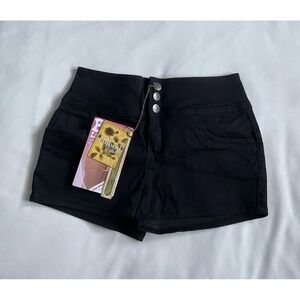 Hybrid & Company Bermuda Shorts Size 9 Womens Black Stretch Cotton